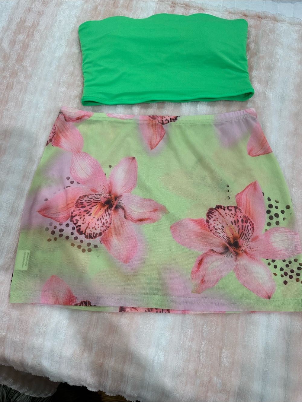 Floral Mint & Pink A-Line Skirt - Women , top and cover up dress
